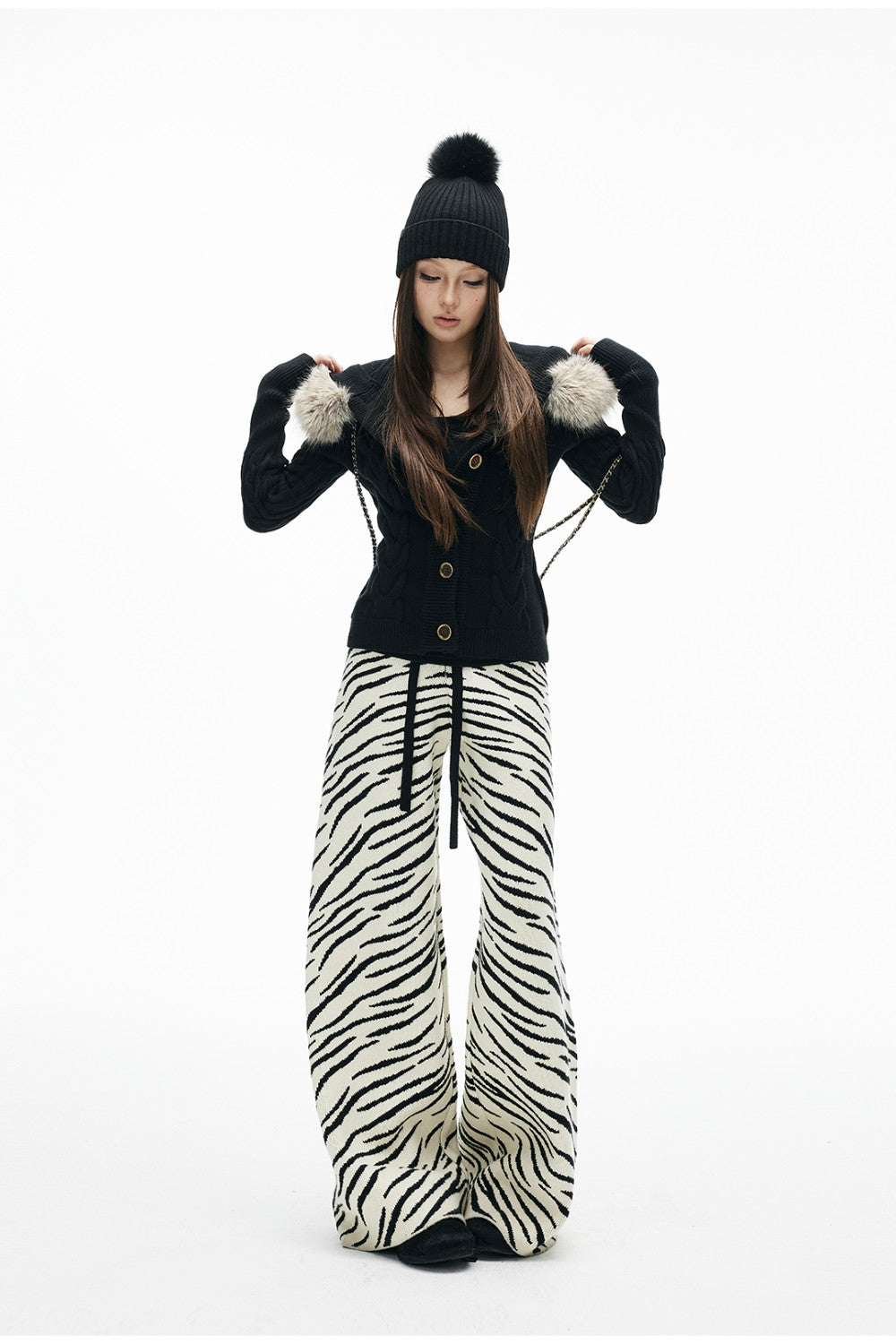 Elara Button-Up Fur Cardigan