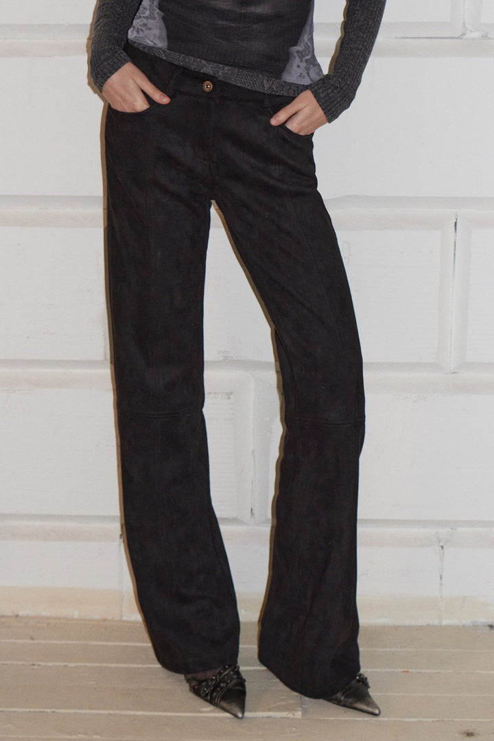 Moto Straight Leather Pants