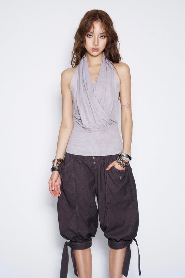 Violet Draped Halter Top