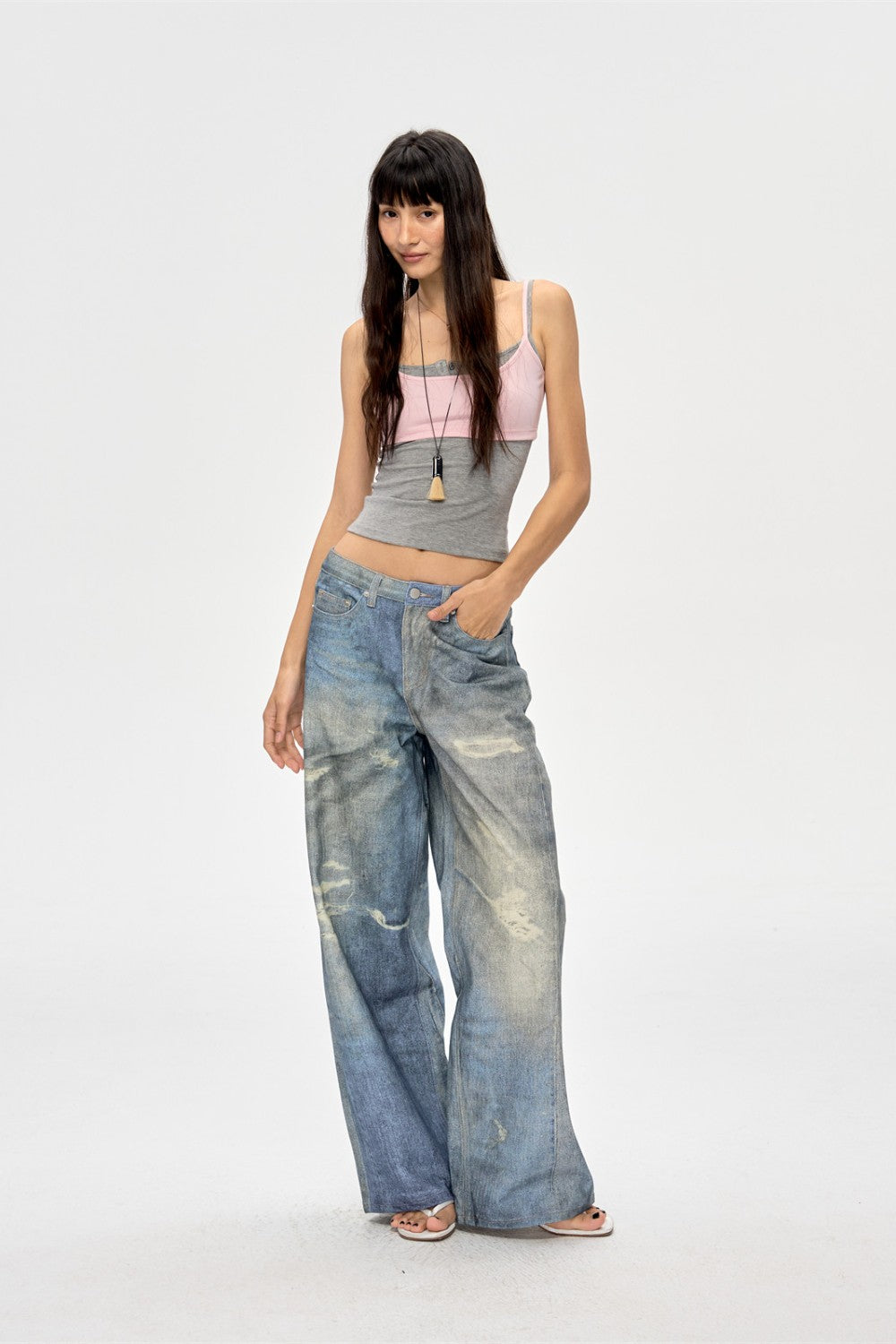 Retro Faded Blue Baggy Jeans