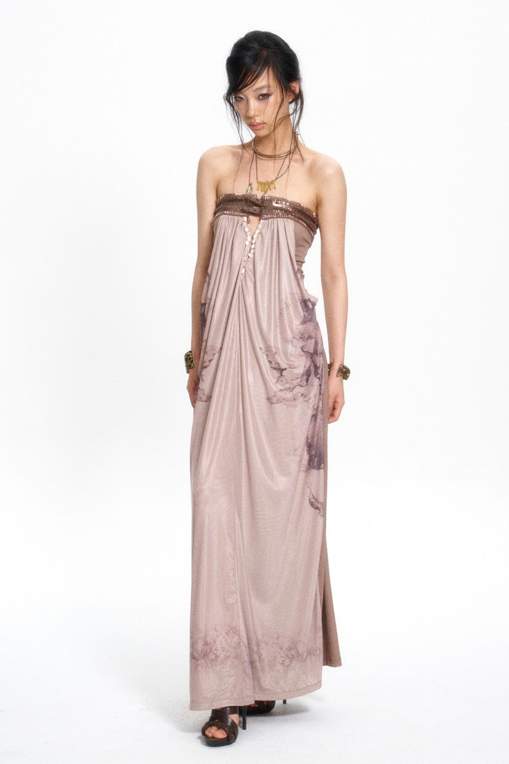 Beaded Bandeau Maxi Dress