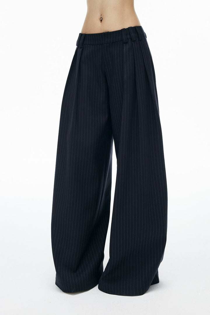 Leni Pinstripe Pleated Trousers