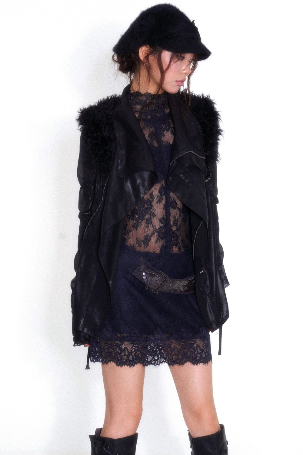 Navy Temptation Lace Dress