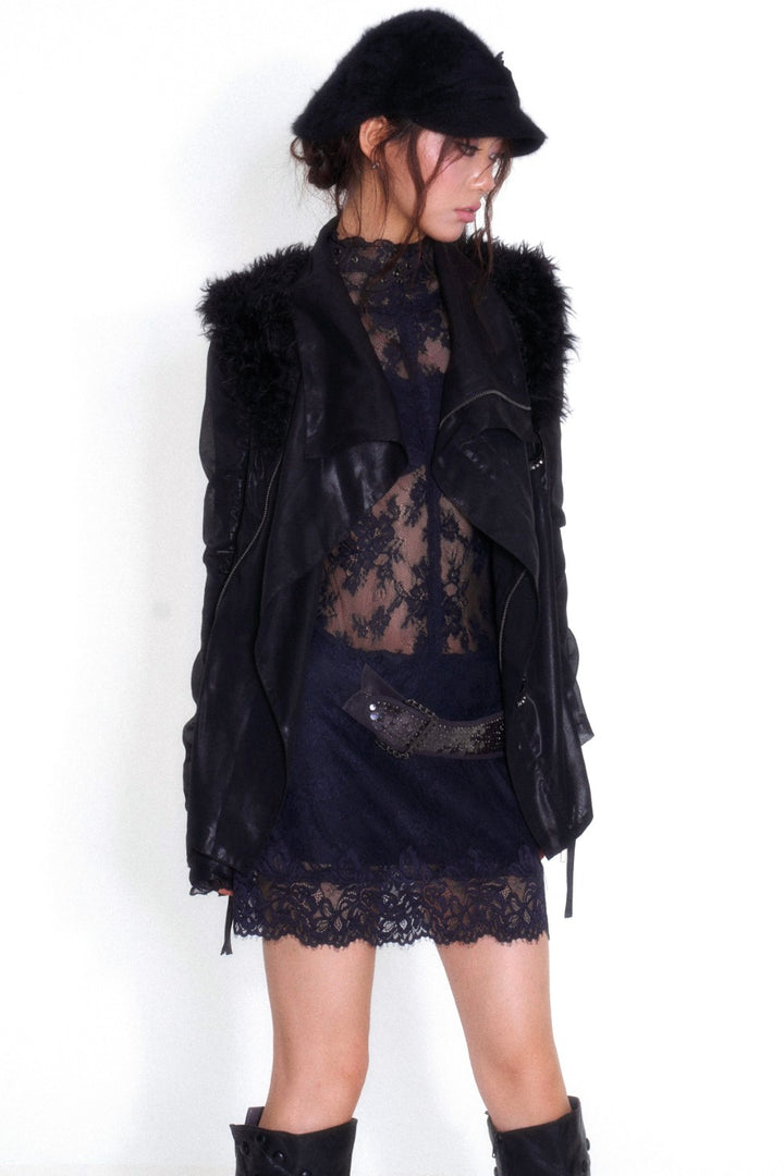 Navy Temptation Lace Dress