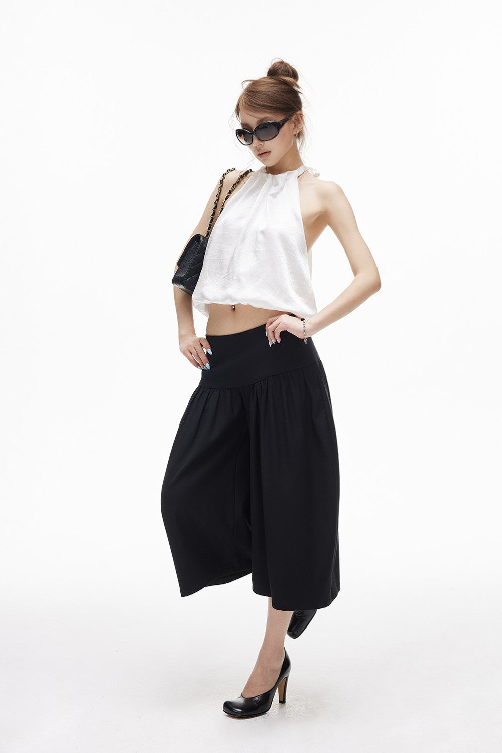 Draped Barrel Crop Pants