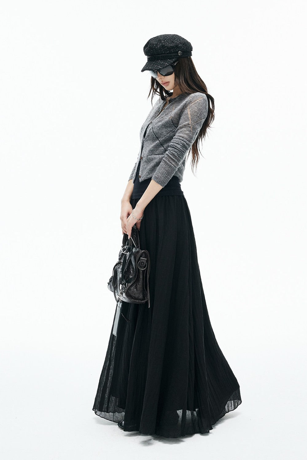 Flowing Crinkle Maxi Skirt