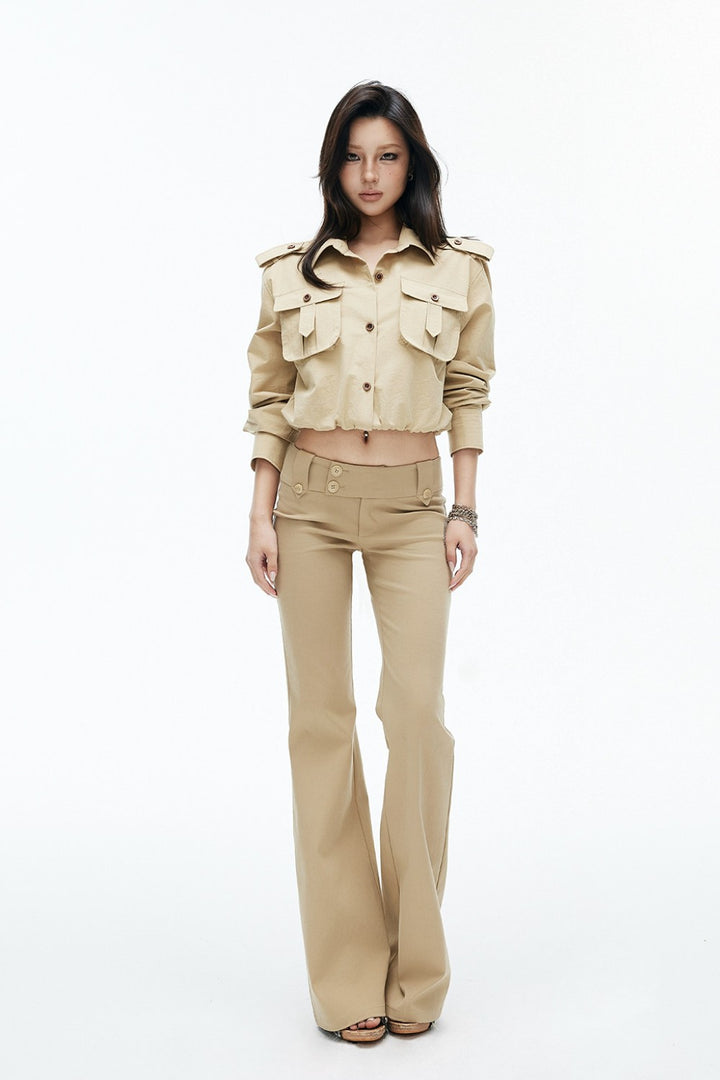 Rhea Khaki Workwear Shirt