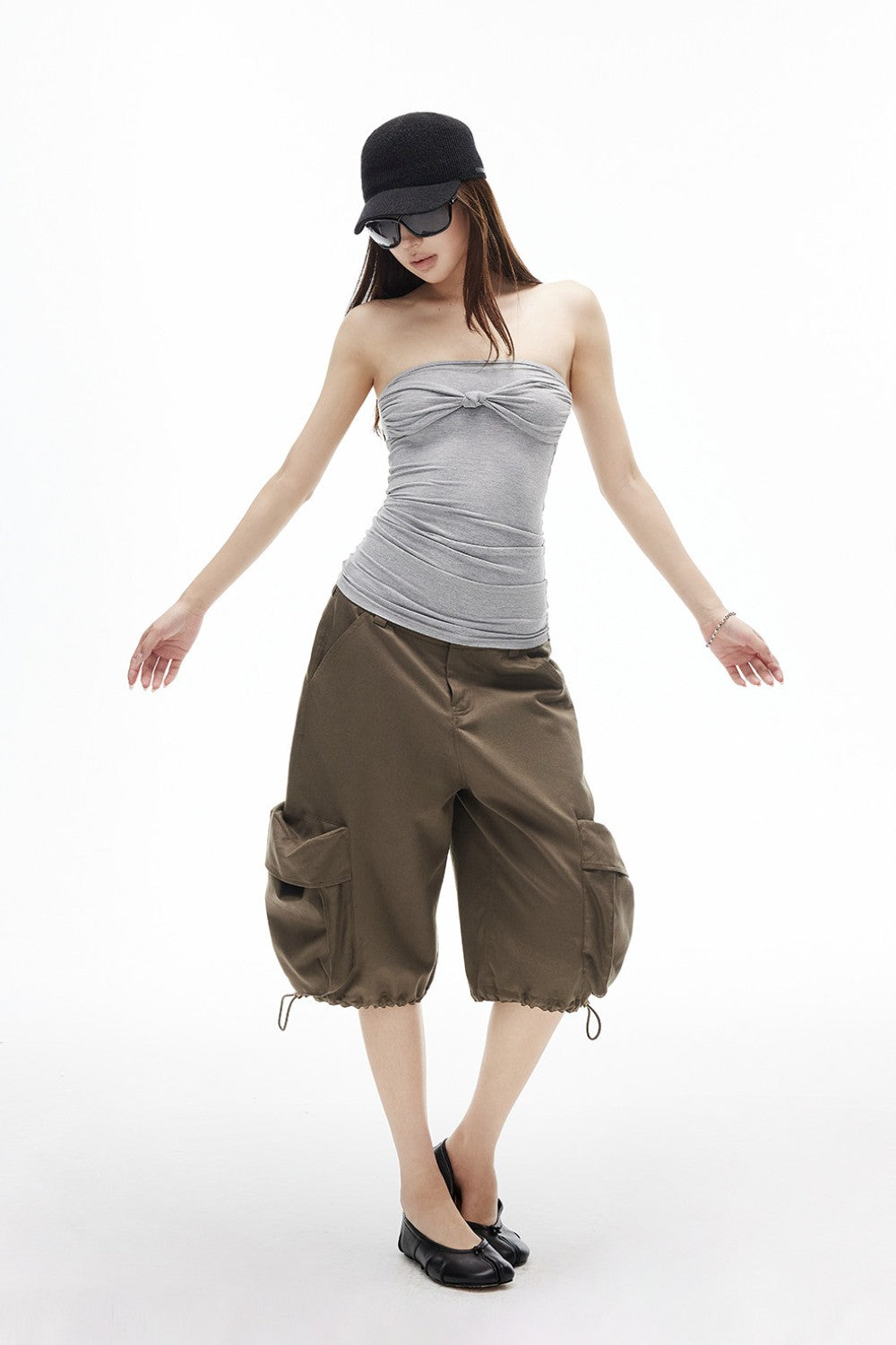 Sage Wide-Leg Cargo Shorts