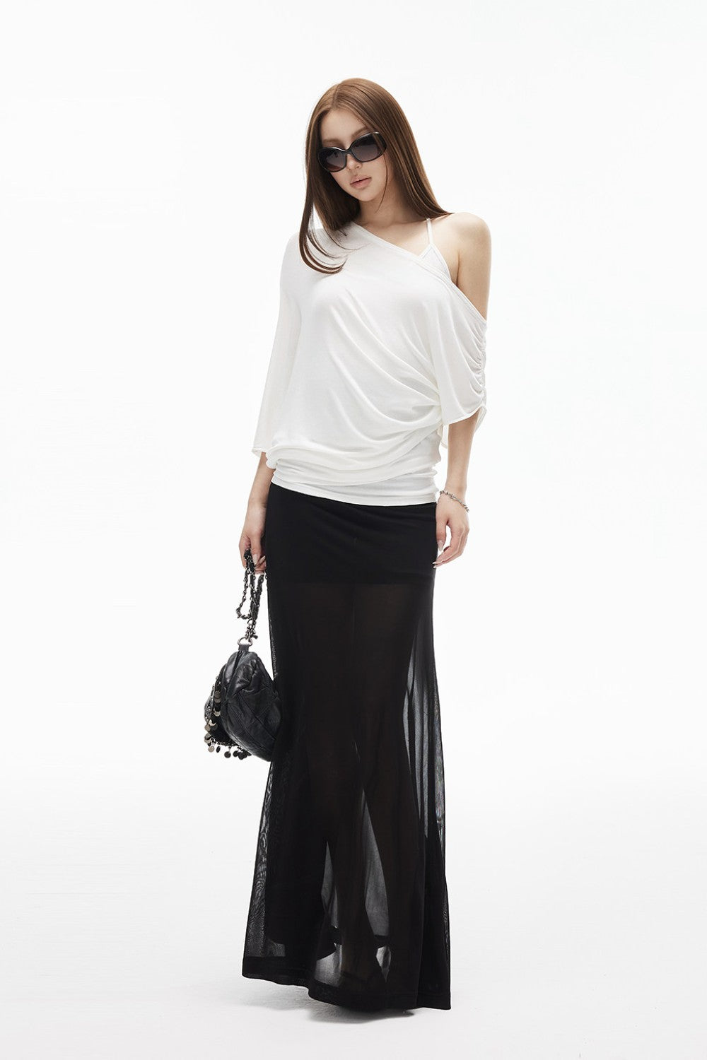 Off-Shoulder Sheer Two-Piece Top