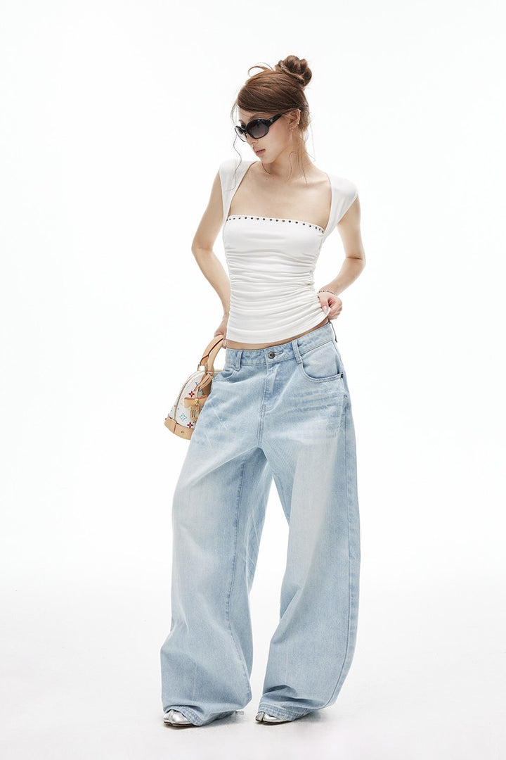 Aria Rivet Ruched Top