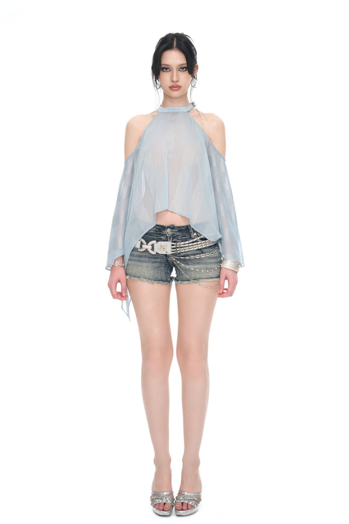 Aurora Draped Sheer Top