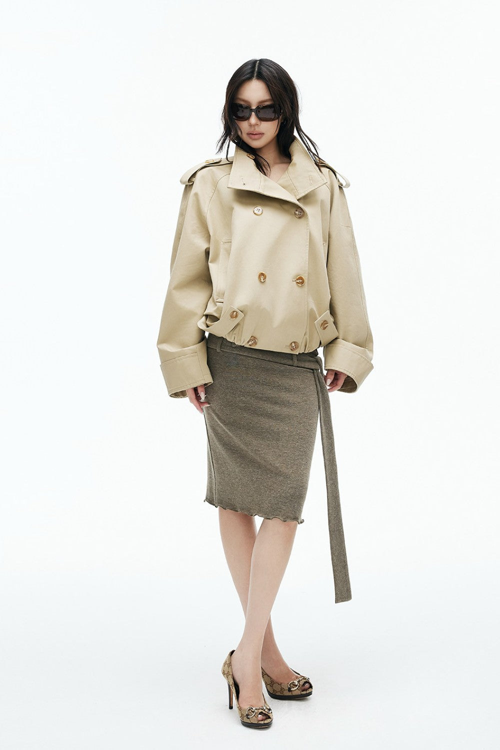 Camille Khaki Trench Jacket