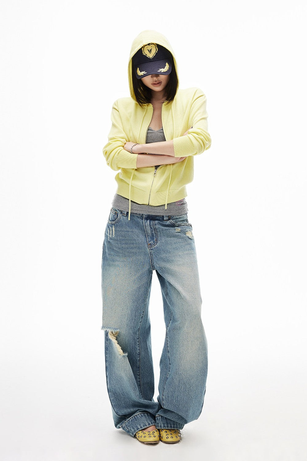 Lemon Knit Hooded Jacket