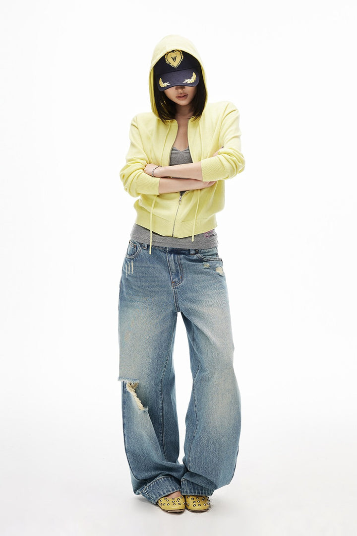 Nineties Fade Ripped Jeans