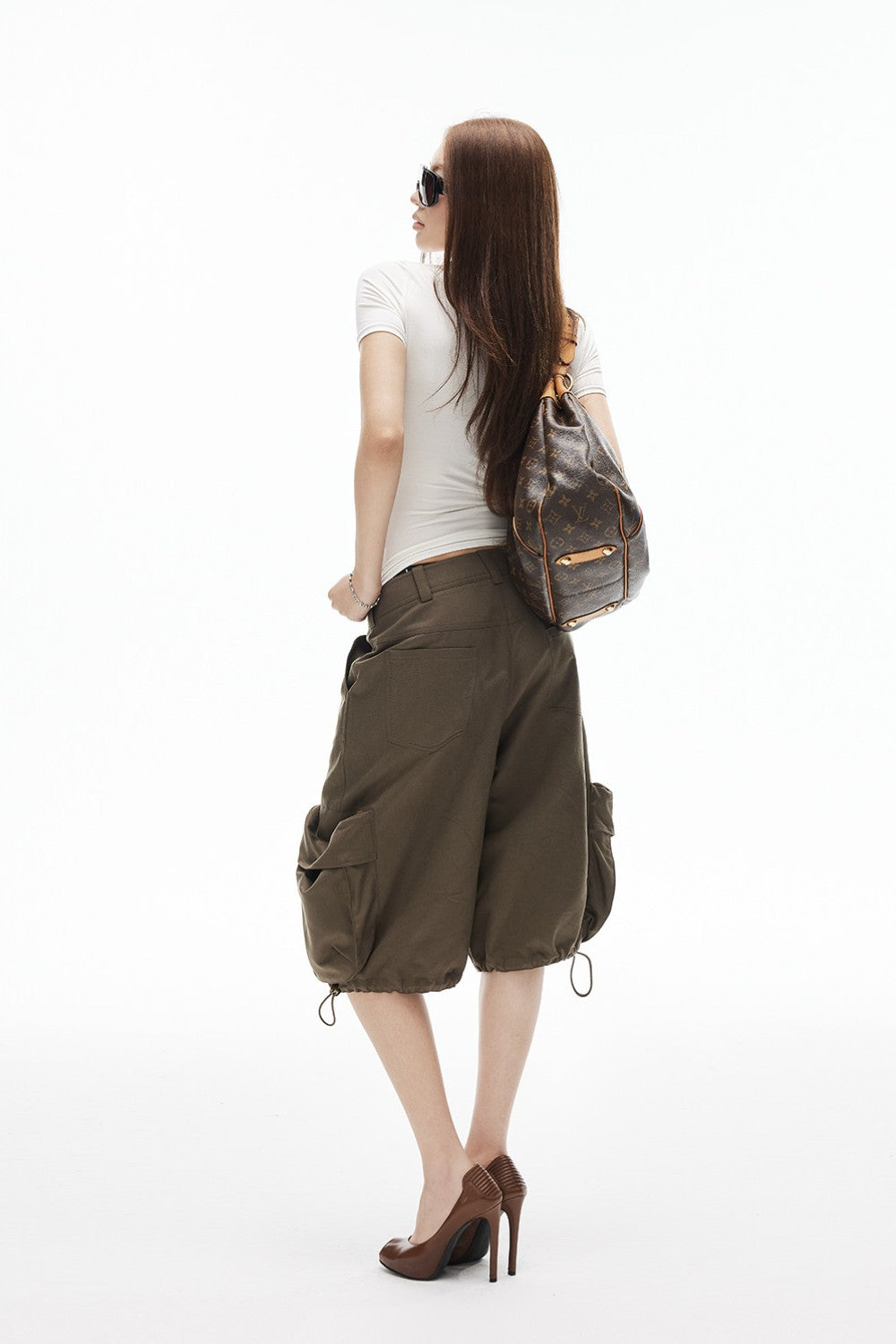 Sage Wide-Leg Cargo Shorts