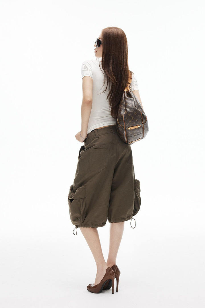 Sage Wide-Leg Cargo Shorts