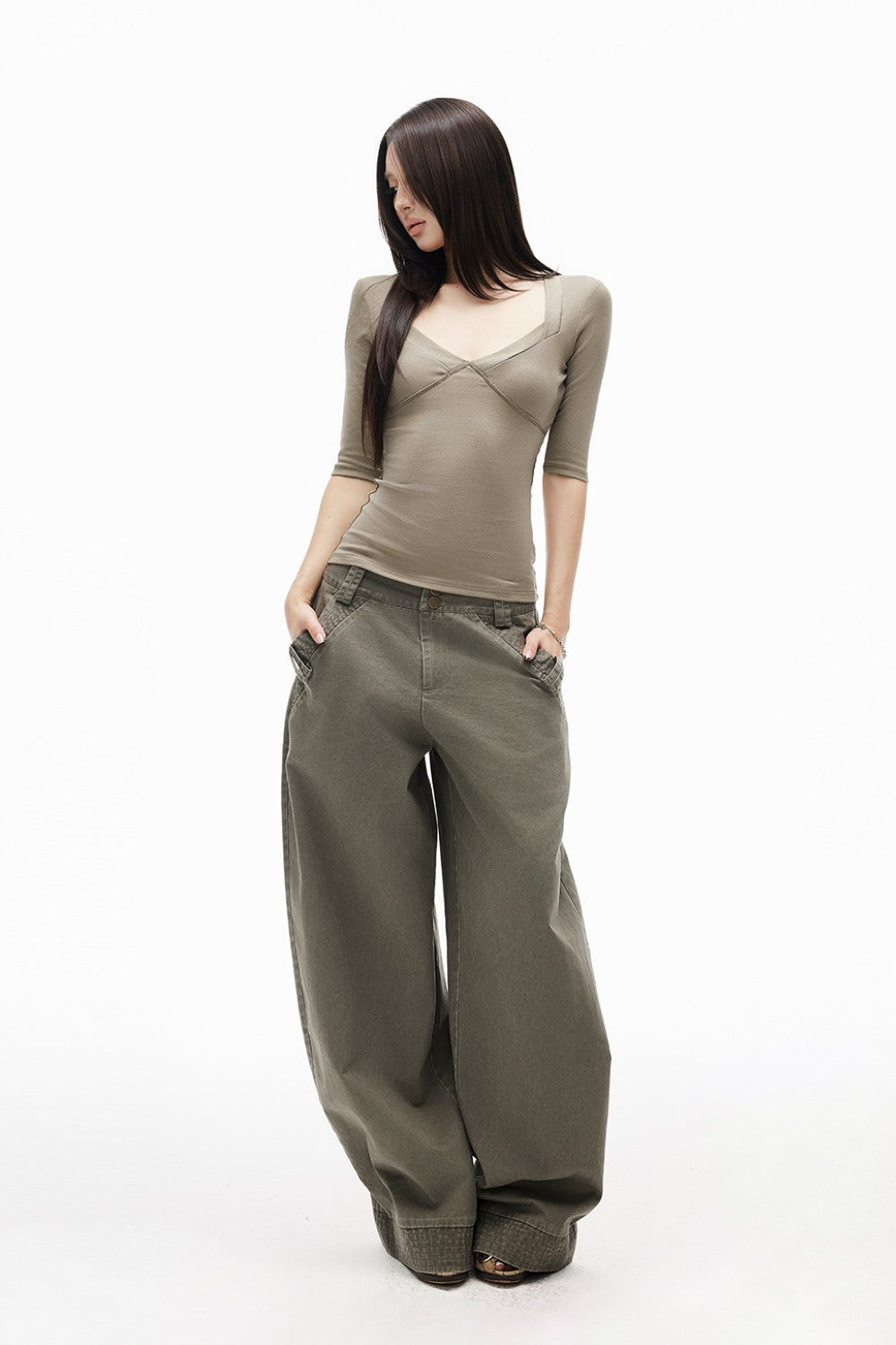 Sculpted Diamond Neckline Top