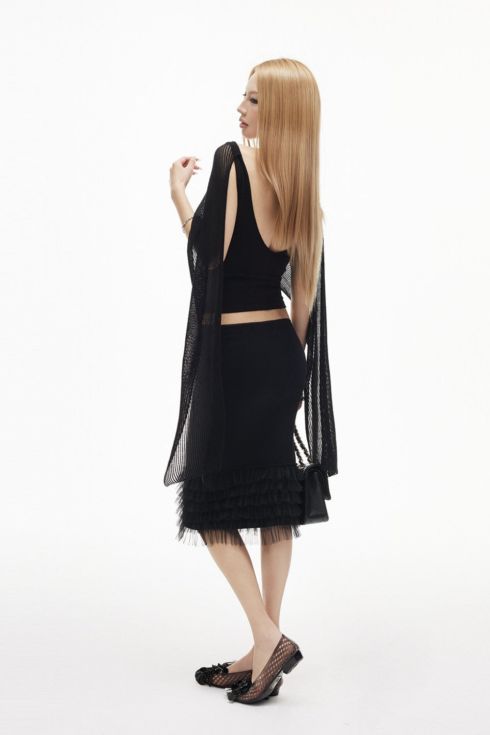 Layered Sheer Scarf Top