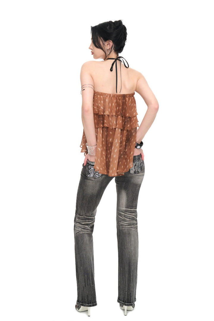 Deer Flutter Halter Top