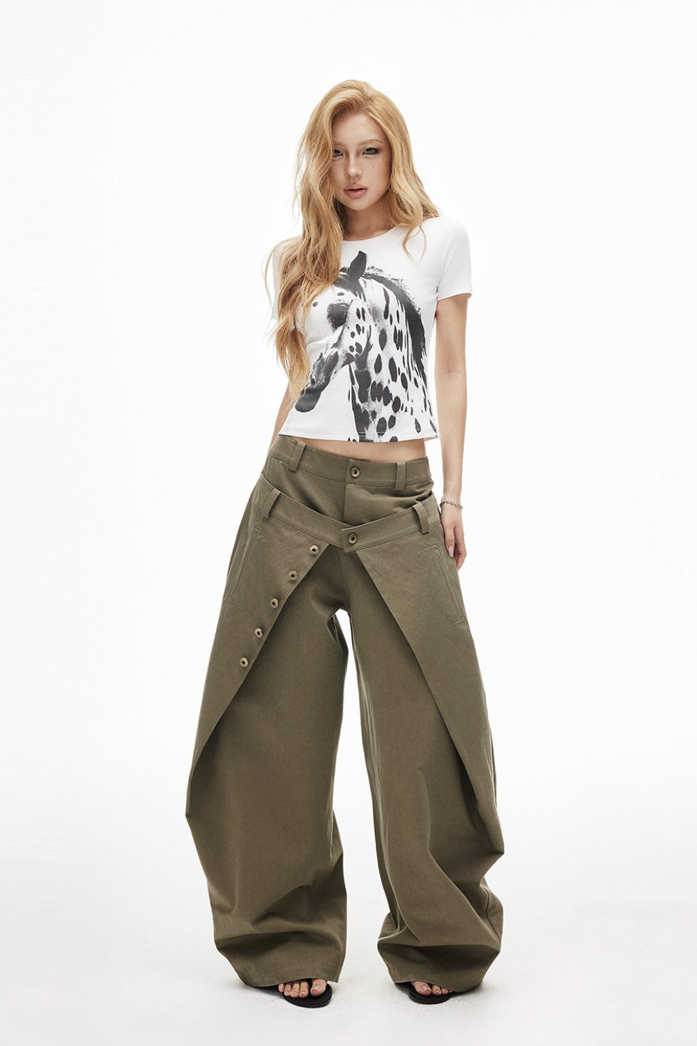 Olive Sculpt Wide Pants
