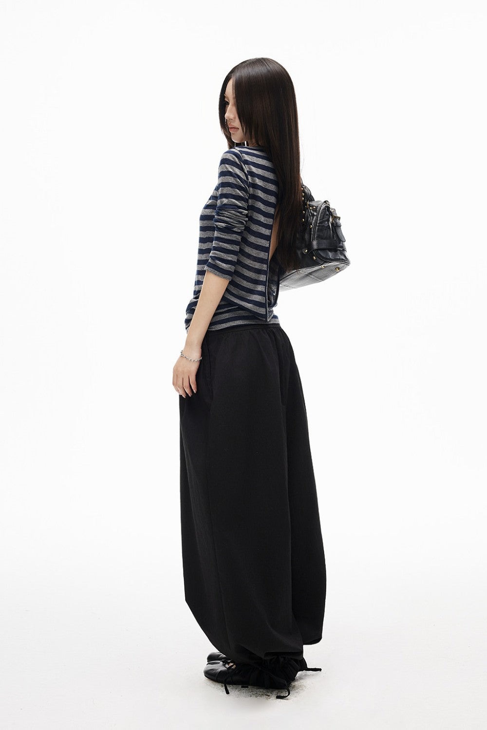 Noir Ribbon Harem Pants