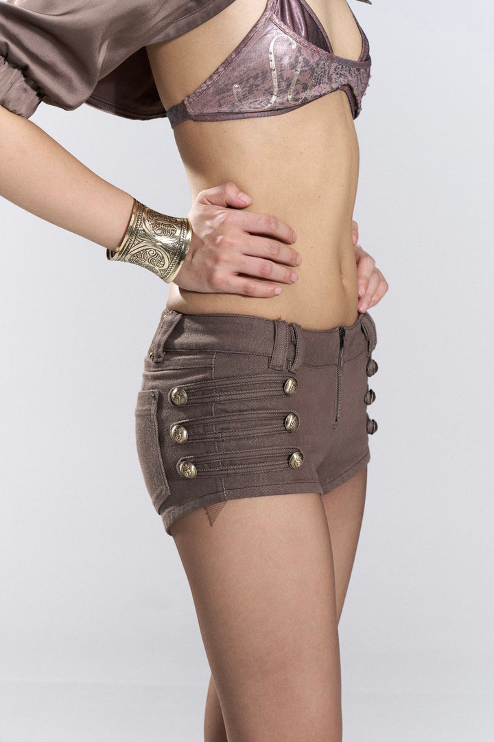 Espresso Darling Button Shorts