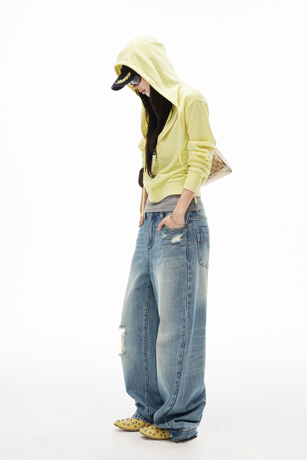 Lemon Knit Hooded Jacket