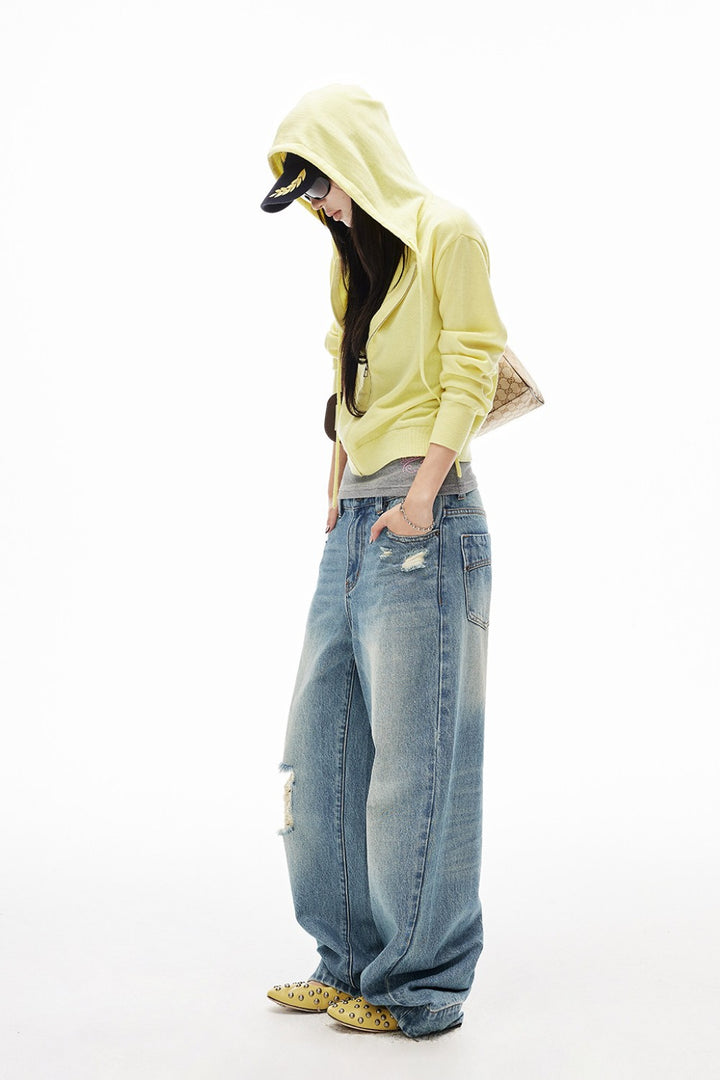 Lemon Knit Hooded Jacket