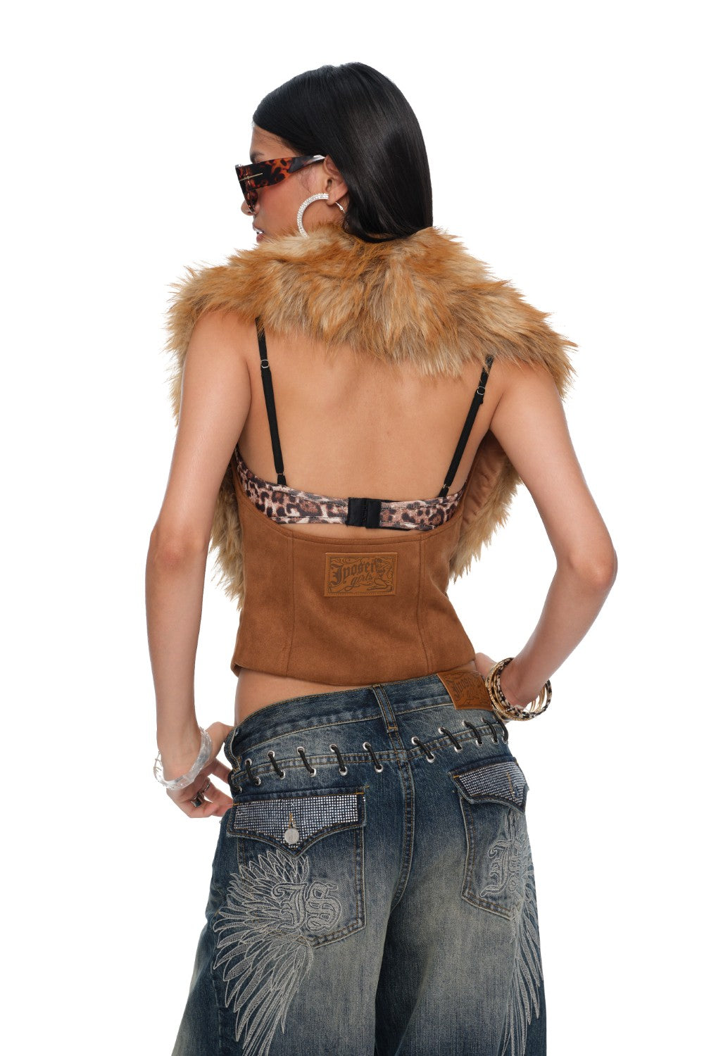 Bianca Open-Back Fur Gilet