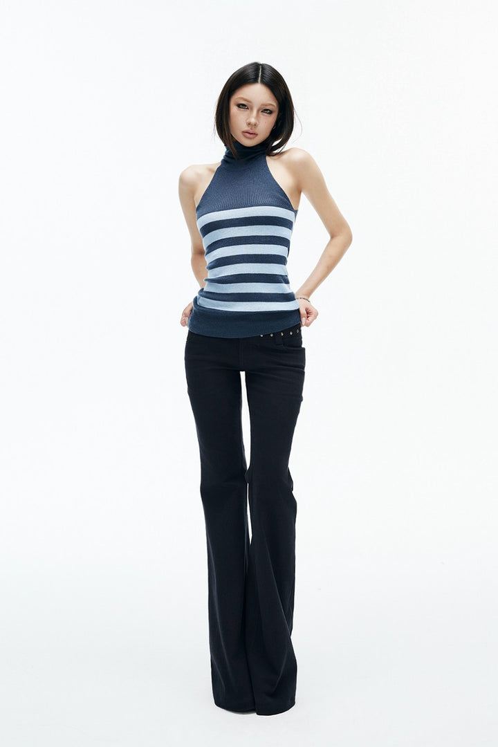 Cleo Striped Turtleneck Top