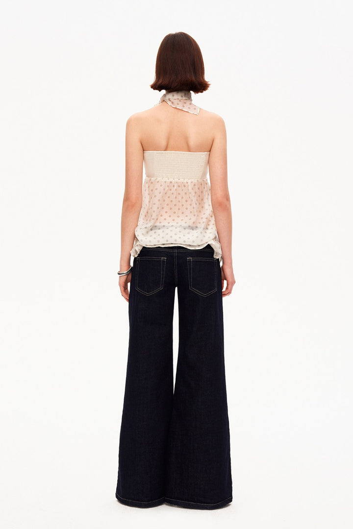 Mina Polka Mesh Tube Top