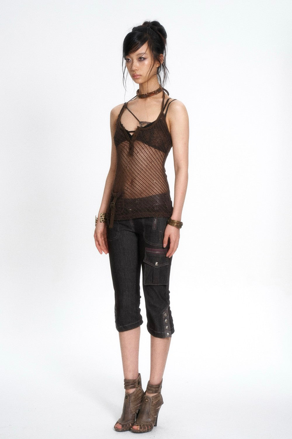 Mocha Mesh Halter Top
