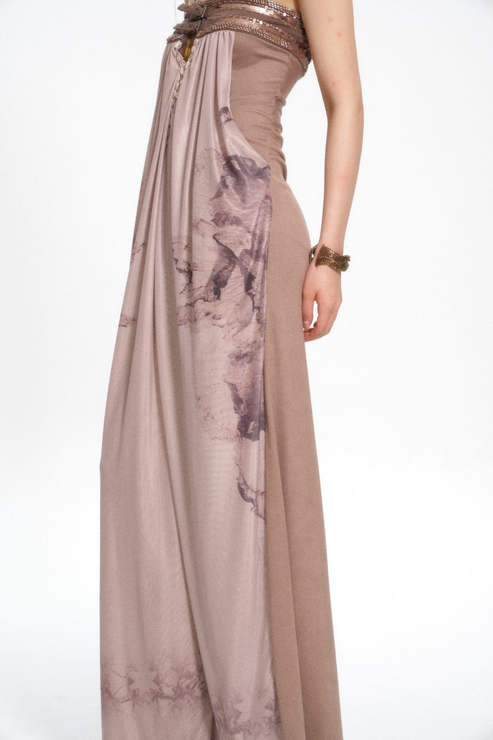 Beaded Bandeau Maxi Dress