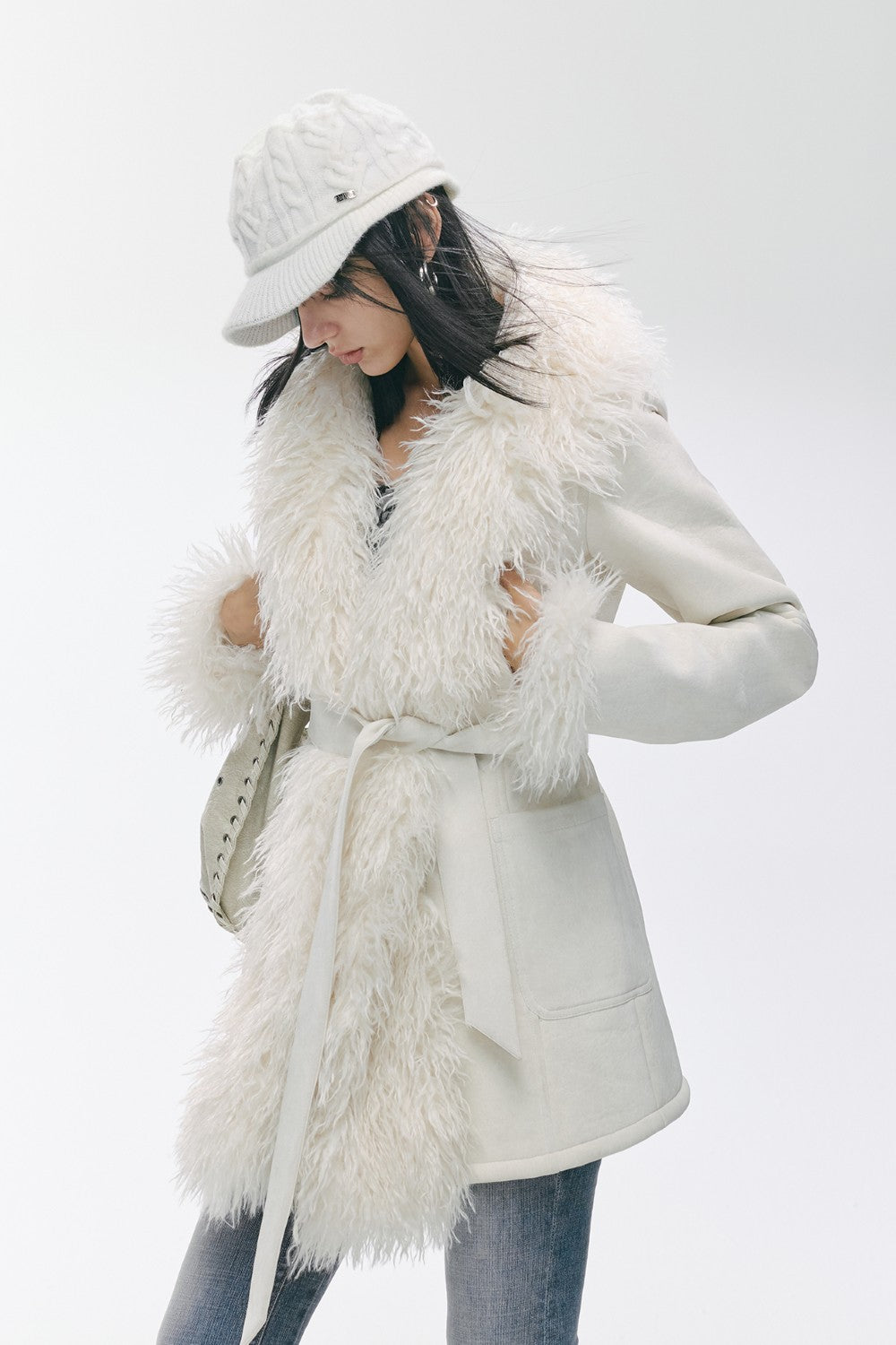 Nina Shearling Midline Coat