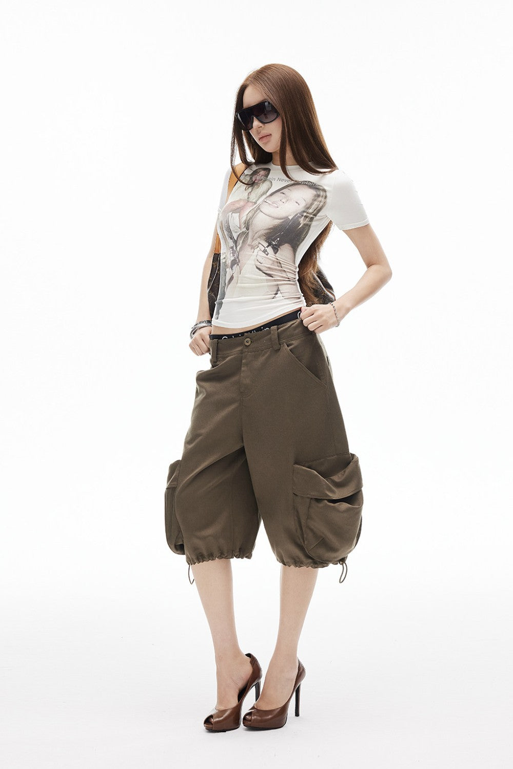 Sage Wide-Leg Cargo Shorts