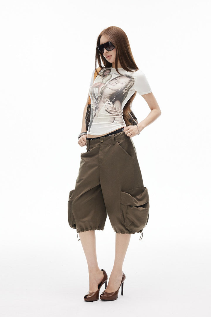 Sage Wide-Leg Cargo Shorts