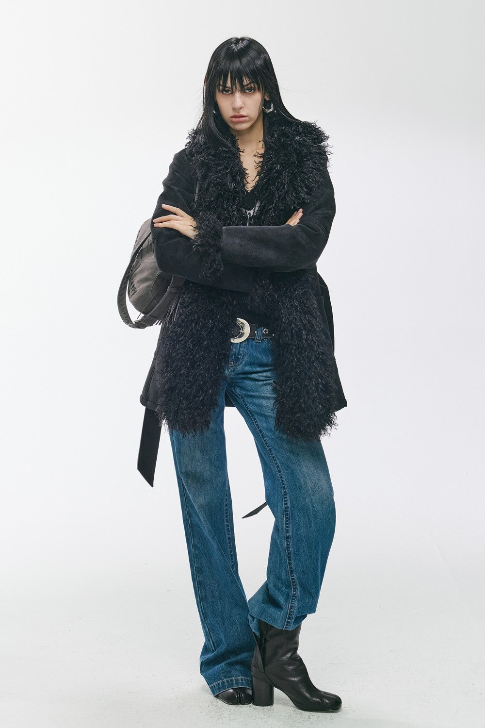 Nina Shearling Midline Coat