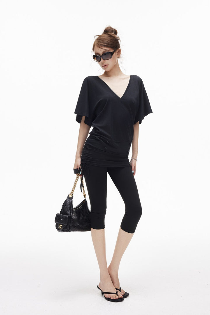 Gia Ruched Capri Leggings