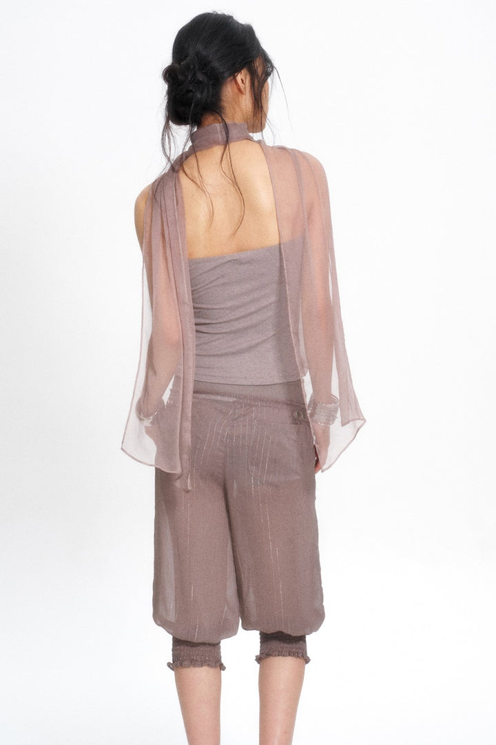 Rose Silk Scarf Halter Top