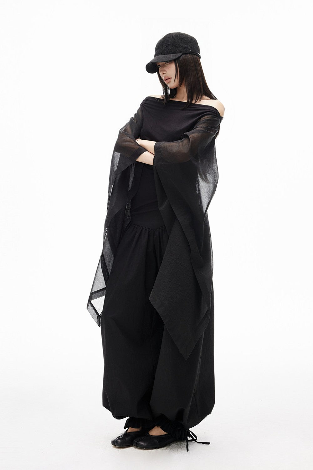 Noir Ribbon Harem Pants