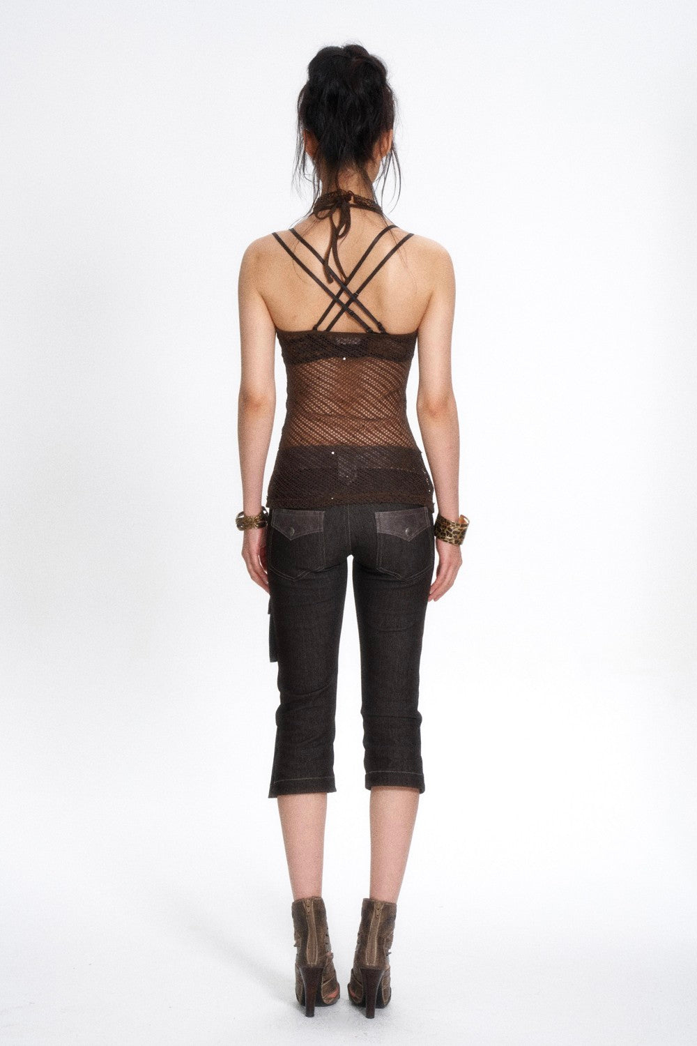 Mocha Mesh Halter Top