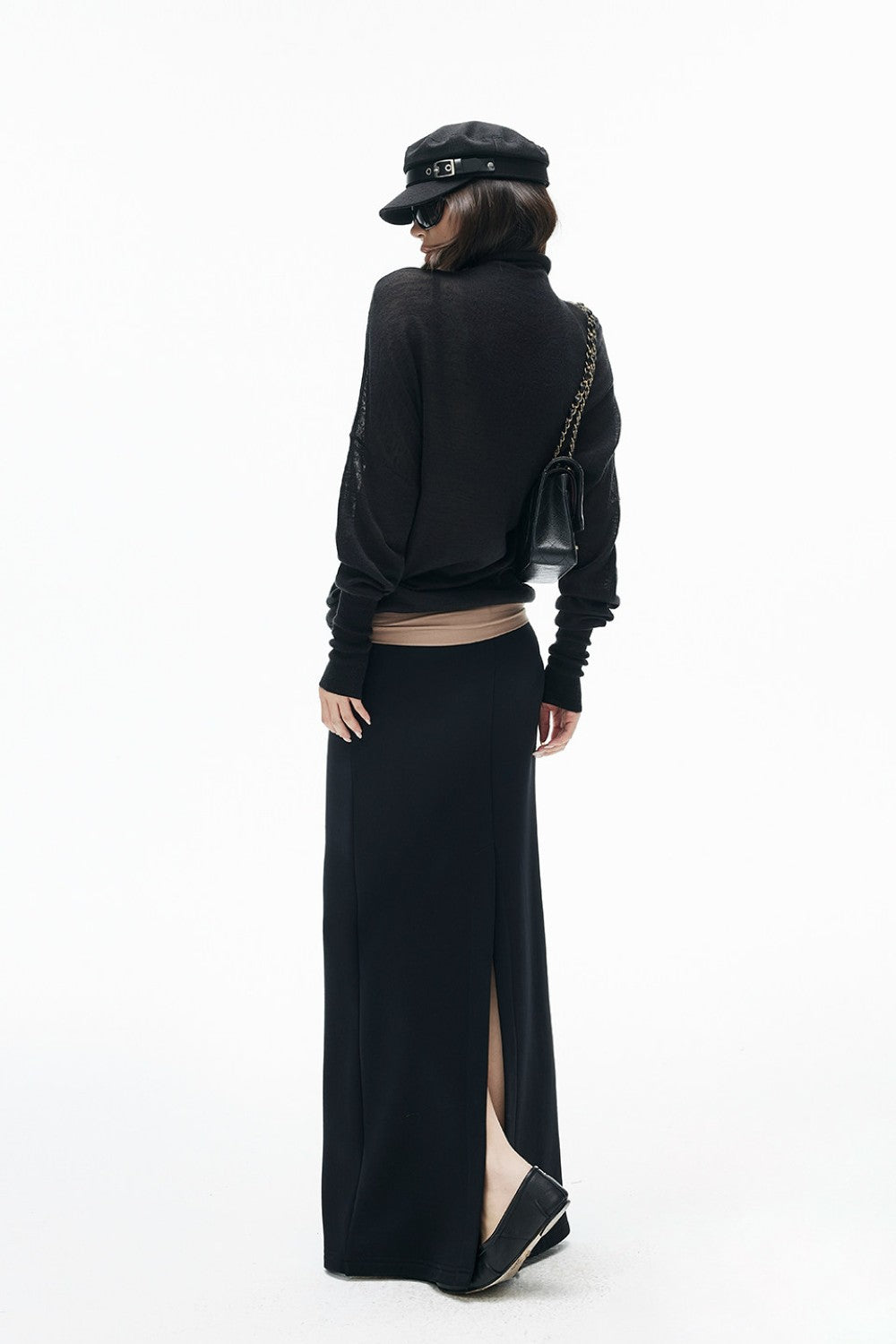 Batwing Turtleneck Knit Sweater