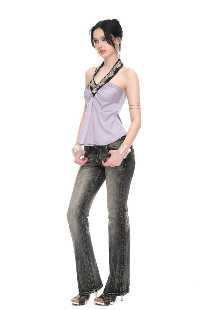 Orchid Sequin Halter Top