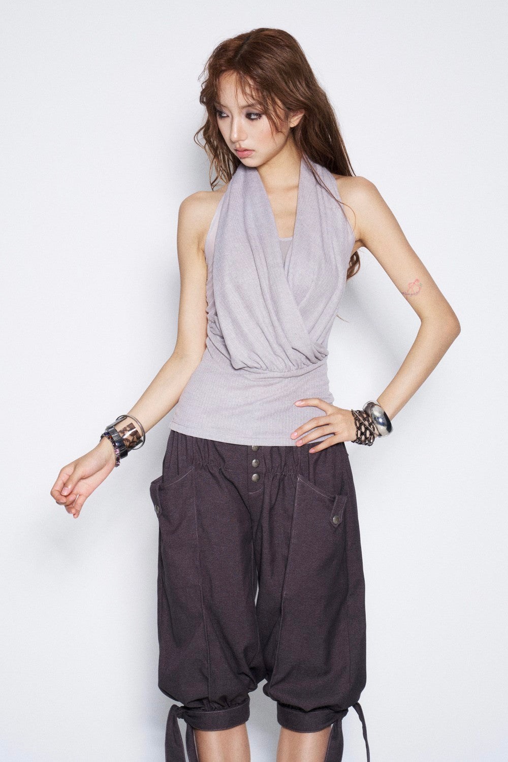 Violet Draped Halter Top