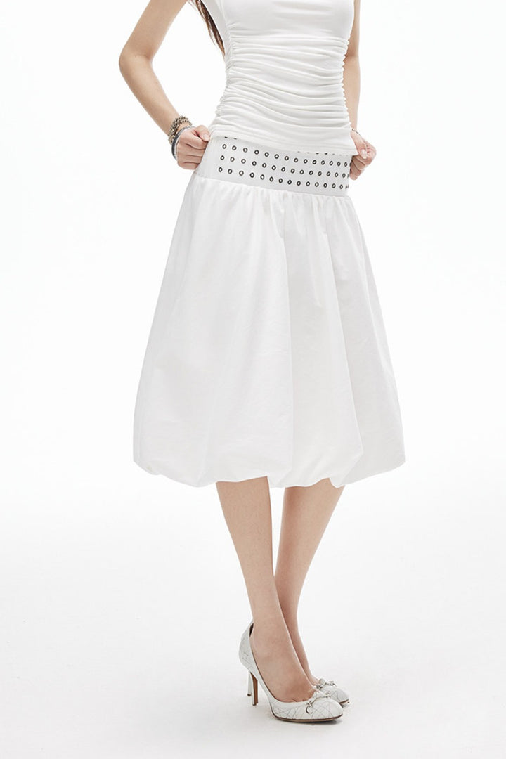 Convertible Eyelet Midi Skirt