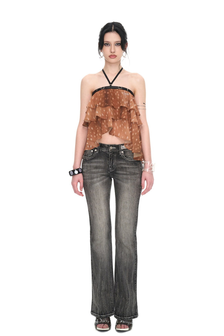 Deer Flutter Halter Top