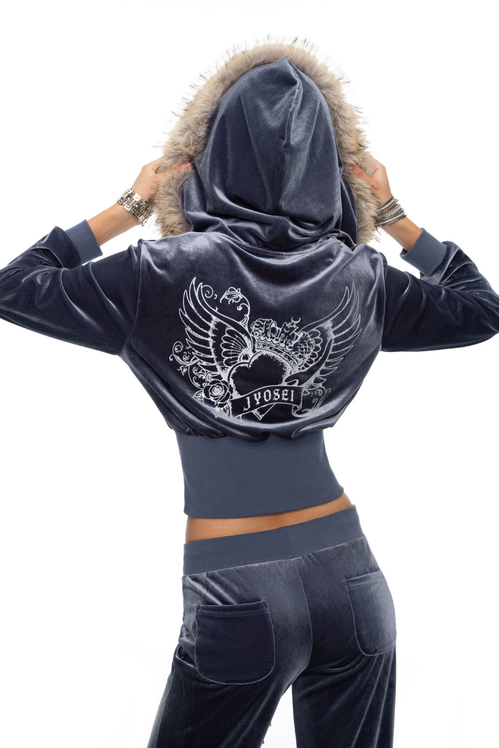 Elsa Fur-Trim Velvet Jacket