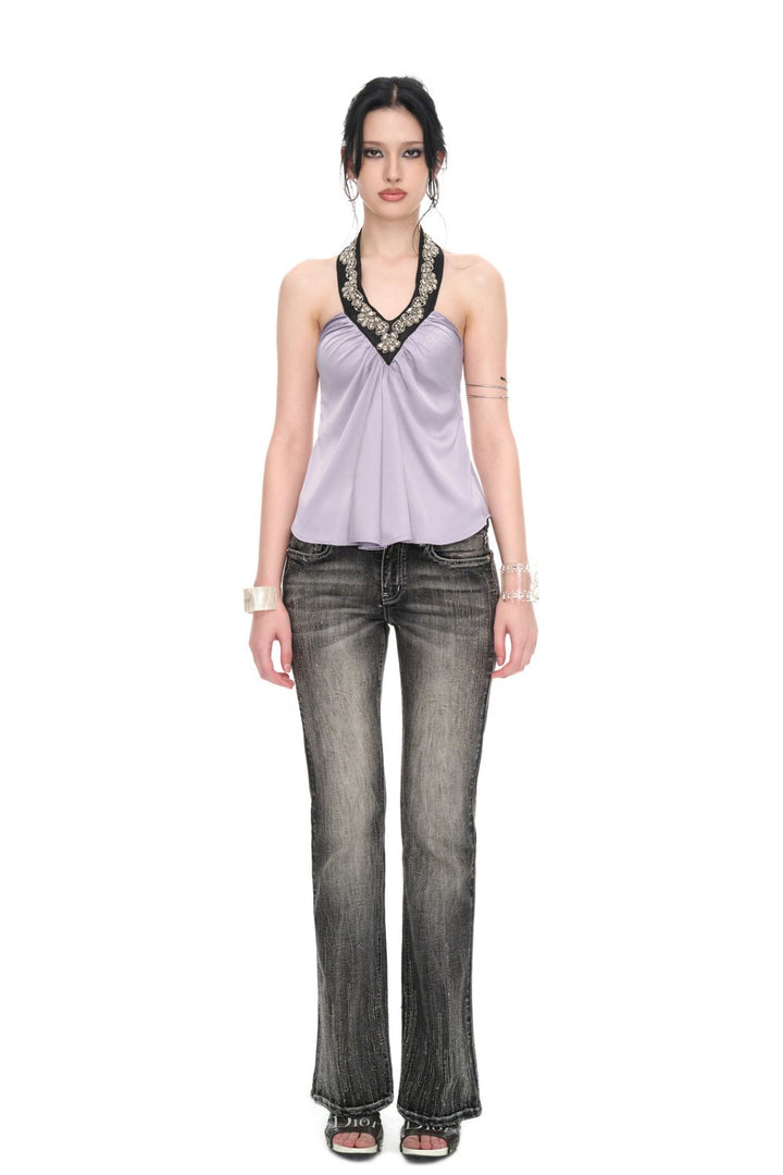 Orchid Sequin Halter Top