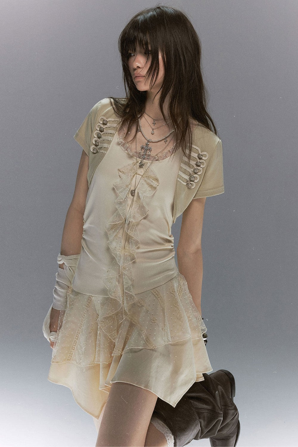 Castle Ruffle Two Piece Dress