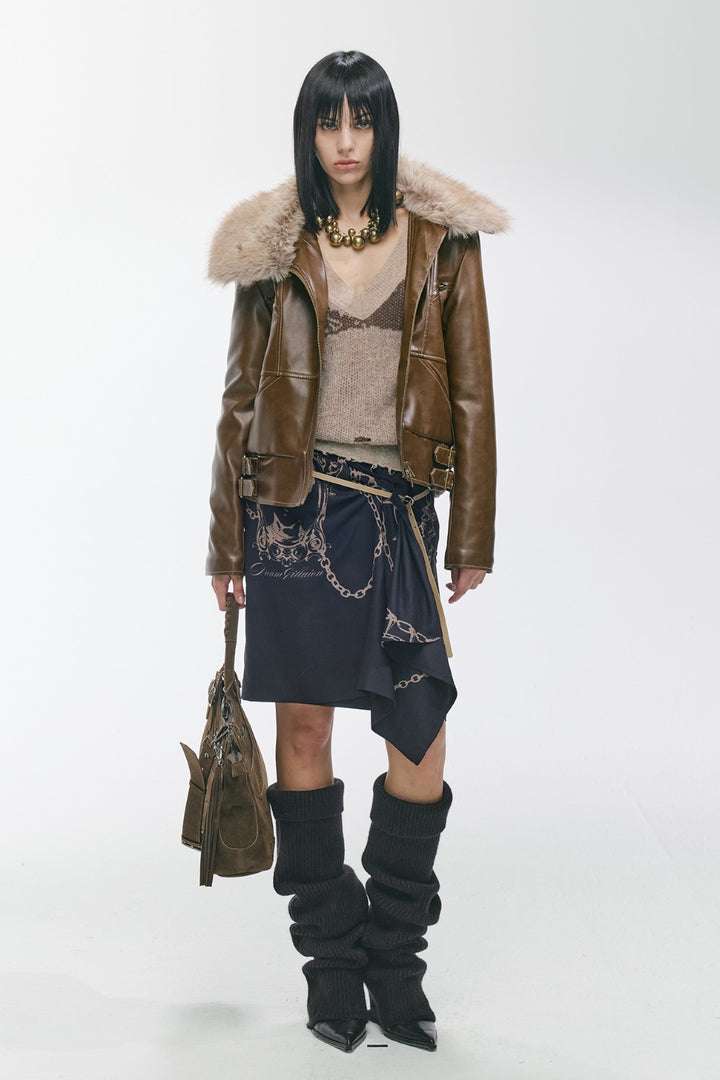 Ayla Fur Leather Coat